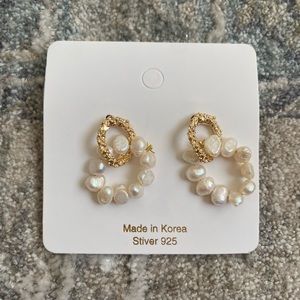 Showpo. more than words gold pearl earrings
